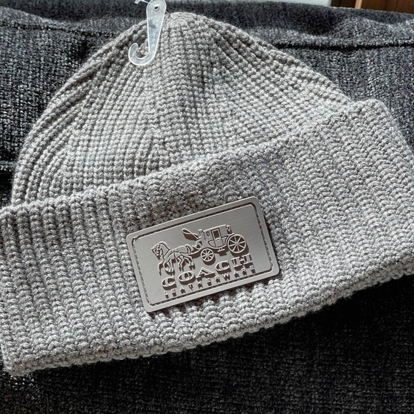 COACH Patch Beanie In Dove Grey Unisex main image 4